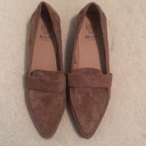 Brown suede loafers